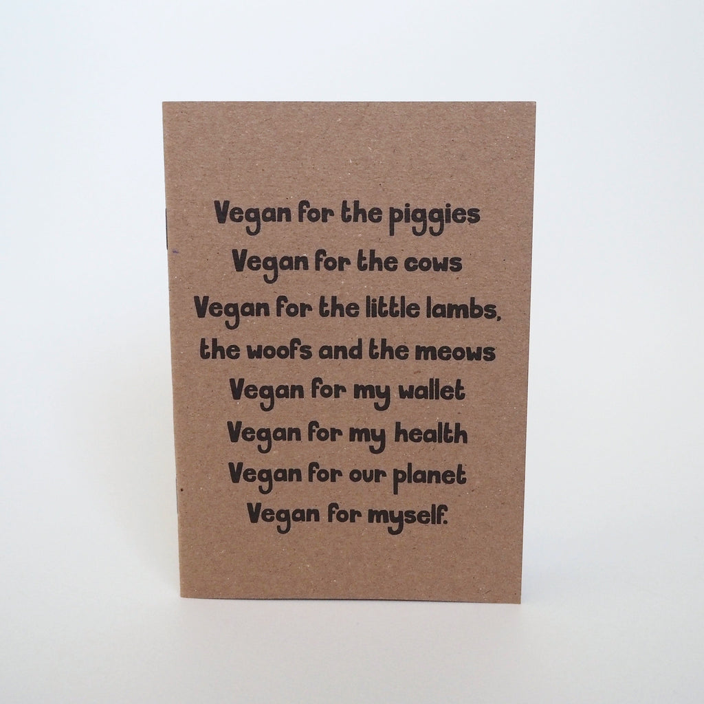 Vegan poem notebook
