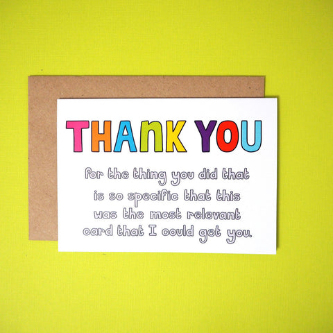 Thank you for the thing you did... greeting card - Girl Against the Clones