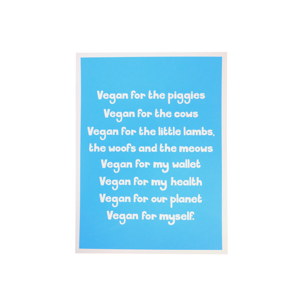 Vegan Poem Art Print - Girl Against the Clones